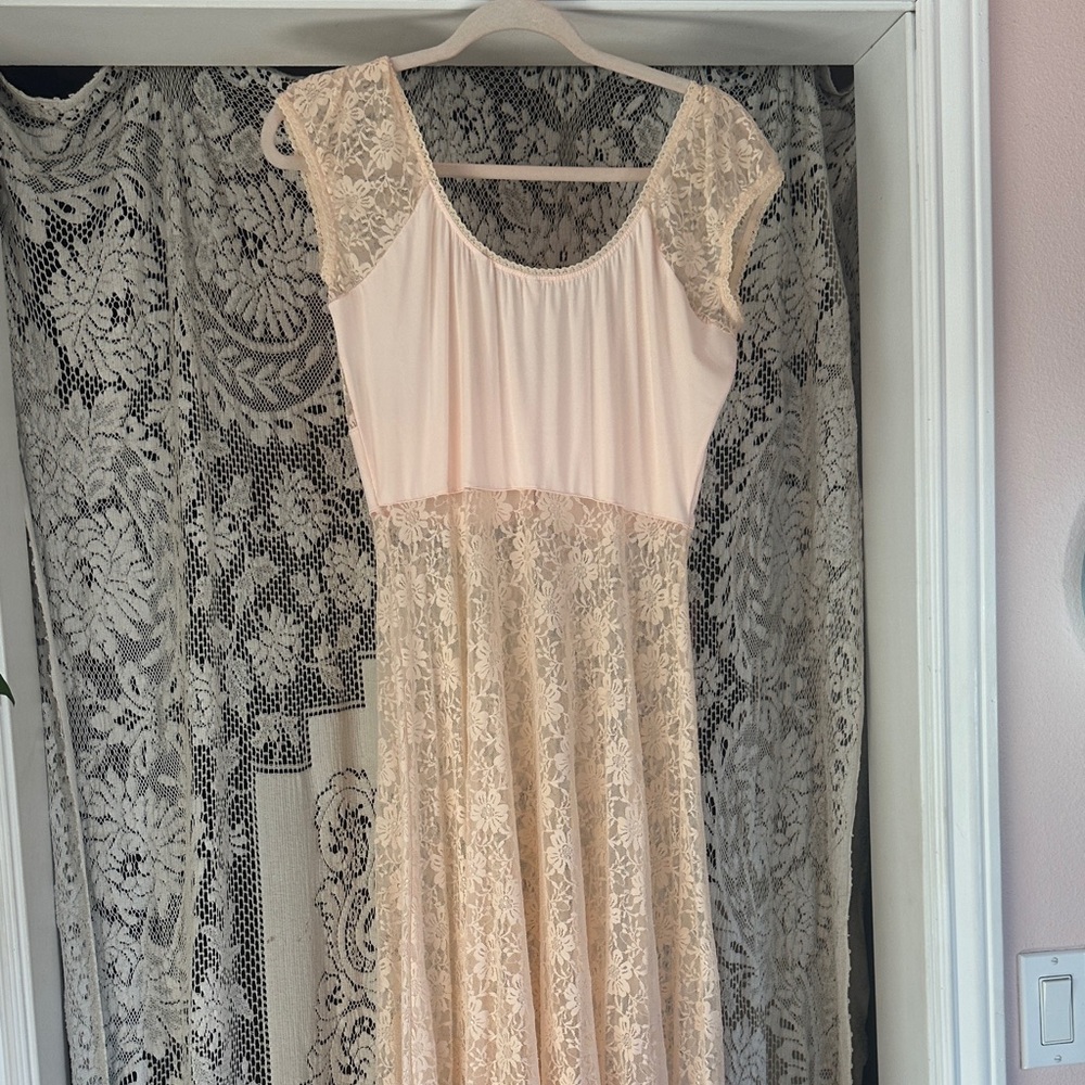 Free People Lace Midi Dress in Soft Beige - Picture 10 of 10